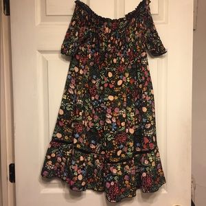 Anthropologie Off Shoulder Floral Print Sundress